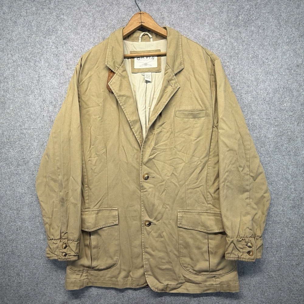 Vintage Orvis Chore Coat Men's Large Canvas Jacket Worker Utility Size 42L